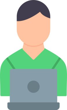 Çalışan Düz Simge Tasarımı