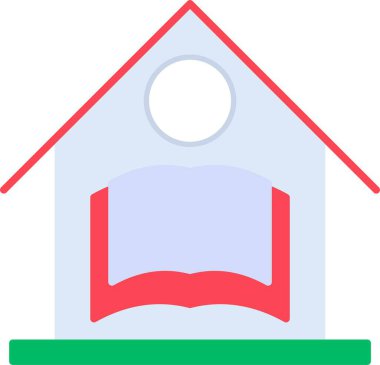 Ev Okulu Düz Simge Tasarımı