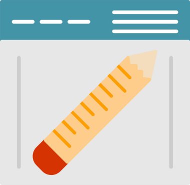 Kalem Düz Simgesi Tasarımı