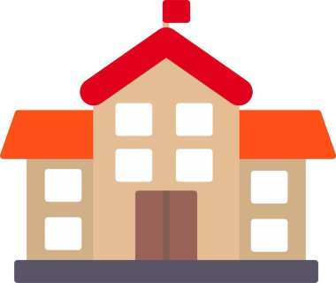 Okulun Düz Simge Tasarımı