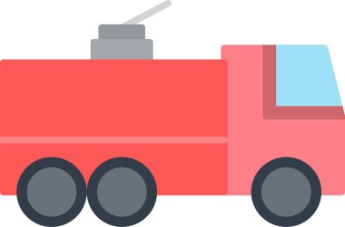 İtfaiye Aracı Düz Simge Tasarımı