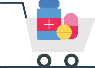 Trolley Düz Simge Tasarımı