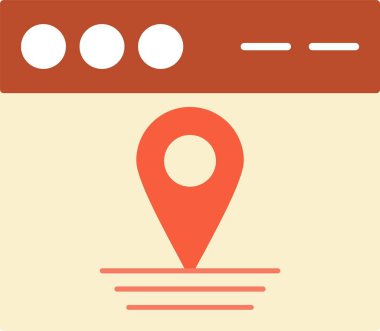 Adres Düz Simge Tasarımı