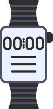 Akıllı saat düz simge tasarımı