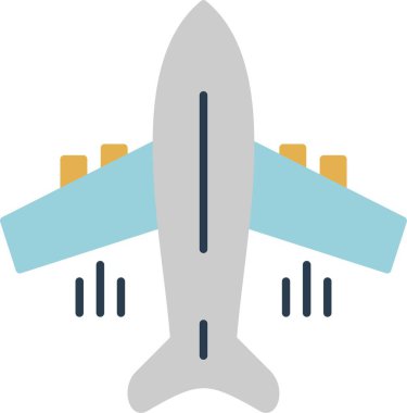 Uçan Uçak Düz Simge Tasarımı