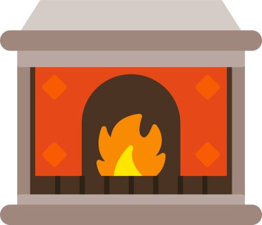 Şömine Düz Simgesi Tasarımı