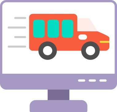 Teslimat kamyonu düz simgesi tasarım