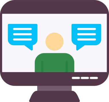 Düz Sohbet Düz Simge Tasarımı