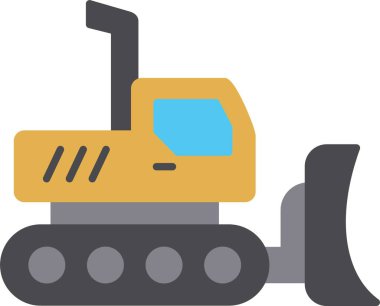 Excavator Düz Simge Tasarımı