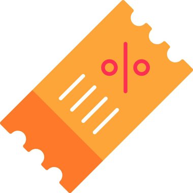 İndirim Fişi Düz Simge Tasarımı