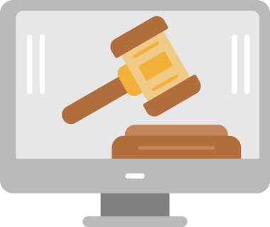 Açık Artırma Düz Simge Tasarımı