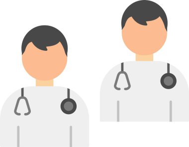 Doktorlar Düz Simge Tasarımı