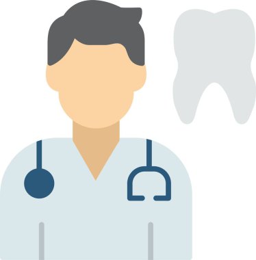 Dişçi Düz Simge Tasarımı