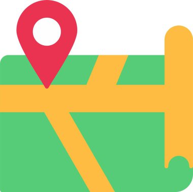 Harita Düz Simge Tasarımı