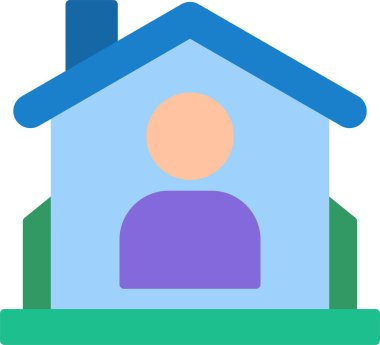 Yerleşik Kullanıcı Düz Simgesi Tasarımı