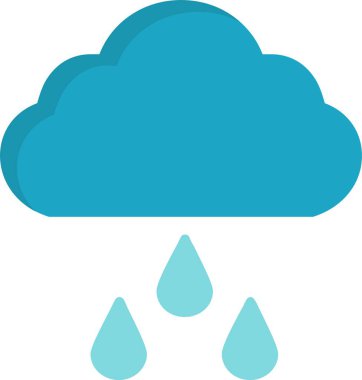 Yağmurlu Düz Simge Tasarımı