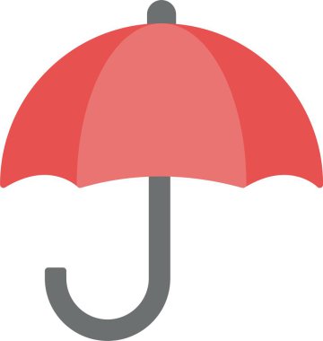 Şemsiye Düz Simge Tasarımı