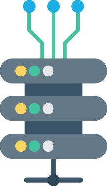 Veri Ağı Düz Simge Tasarımı