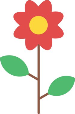 Çiçekler Düz Simge Tasarımı