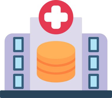 Hastane Veritabanı Düz Simge Tasarımı