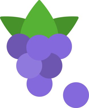 Böğürtlenler Düz Simge Tasarımı