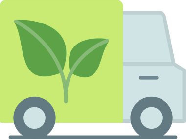 Sürdürülebilir Taşımacılık Düz Simge Tasarımı