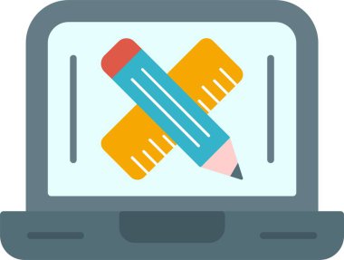 dizüstü düz simgesi tasarım