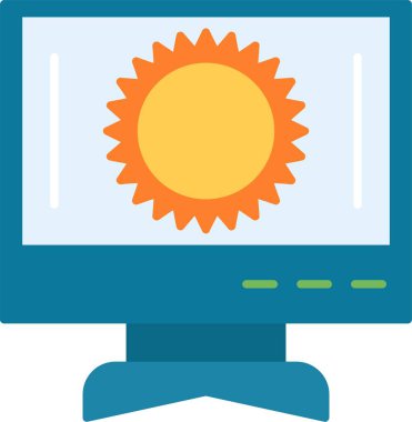 Güneş düz simge tasarımı