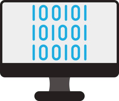 İkili Kod Düz Simge Tasarımı