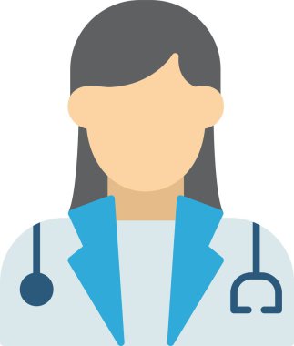 Kadın Doktor Düz Simge Tasarımı