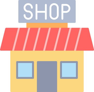 Dükkanı düz simgesi tasarım