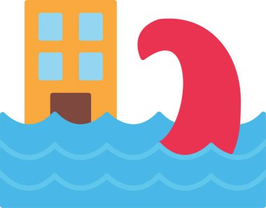 Tsunami Düz Simge Tasarımı