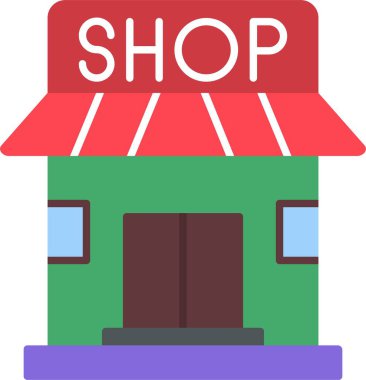 Butik Düz Simge Tasarımı