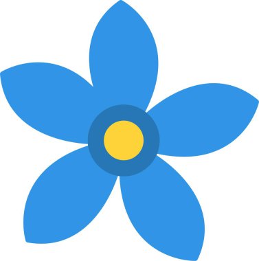 Alpine Forget Me Not Flat Icon Design clipart