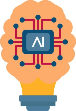 Yapay Zeka Düz Simge Tasarımı