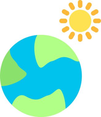 Dünya Düz Simge Tasarımı