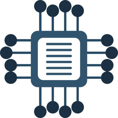 Bilgisayar Çipi Düz Simge Tasarımı
