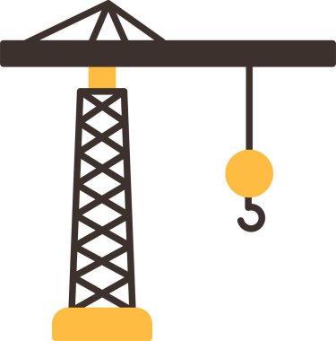 Tower Crane Düz Simge Tasarımı
