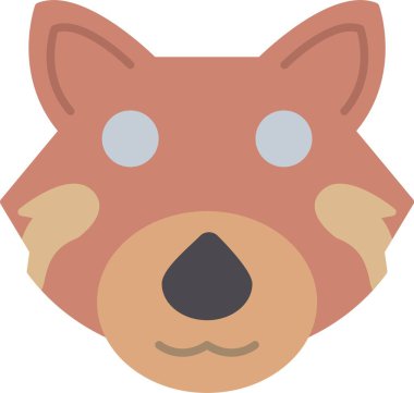 Kırmızı Panda Düz Simge Tasarımı