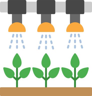 Sulama Sistemi Düz Simge Tasarımı