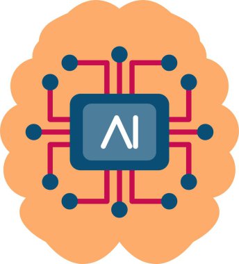 Yapay Zeka Düz Simge Tasarımı