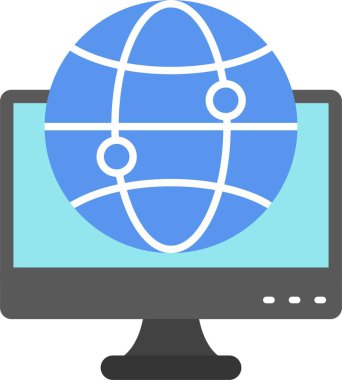 İnternet Düz Simge Tasarımı