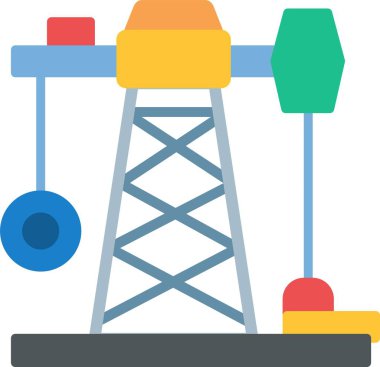 Yağ Madencilik Düz Simge Tasarımı