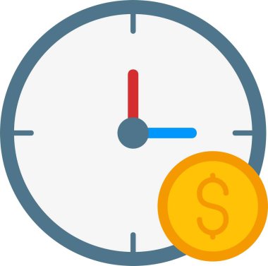 Zaman Para Düz Simge Tasarımı