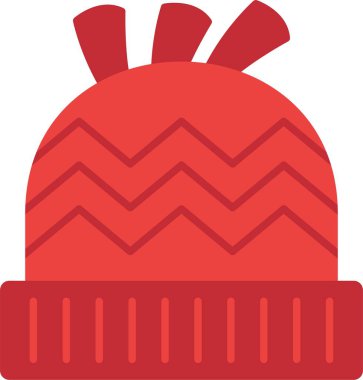 Kış Şapkası Düz Simge Tasarımı