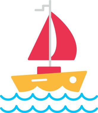 Yat Düz Simge Tasarımı