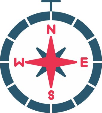 Pusula Düz Simge Tasarımı