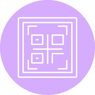 Qr Kod Satır Çemberi Simgesi