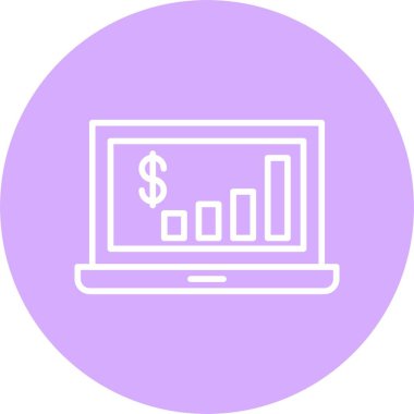 İş Büyüme Çizgisi Çemberi Simgesi