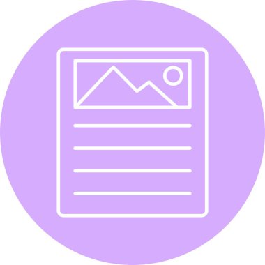 Haber Kağıdı Satırı Çemberi Simgesi